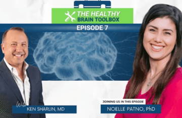 Podcast episode featuring Ken Sharlin MD and Nicole Pathou PhD discussing brain health.