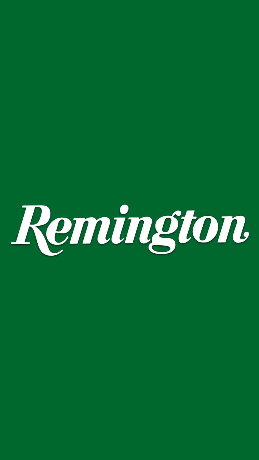 Logo of Remington on a green background.