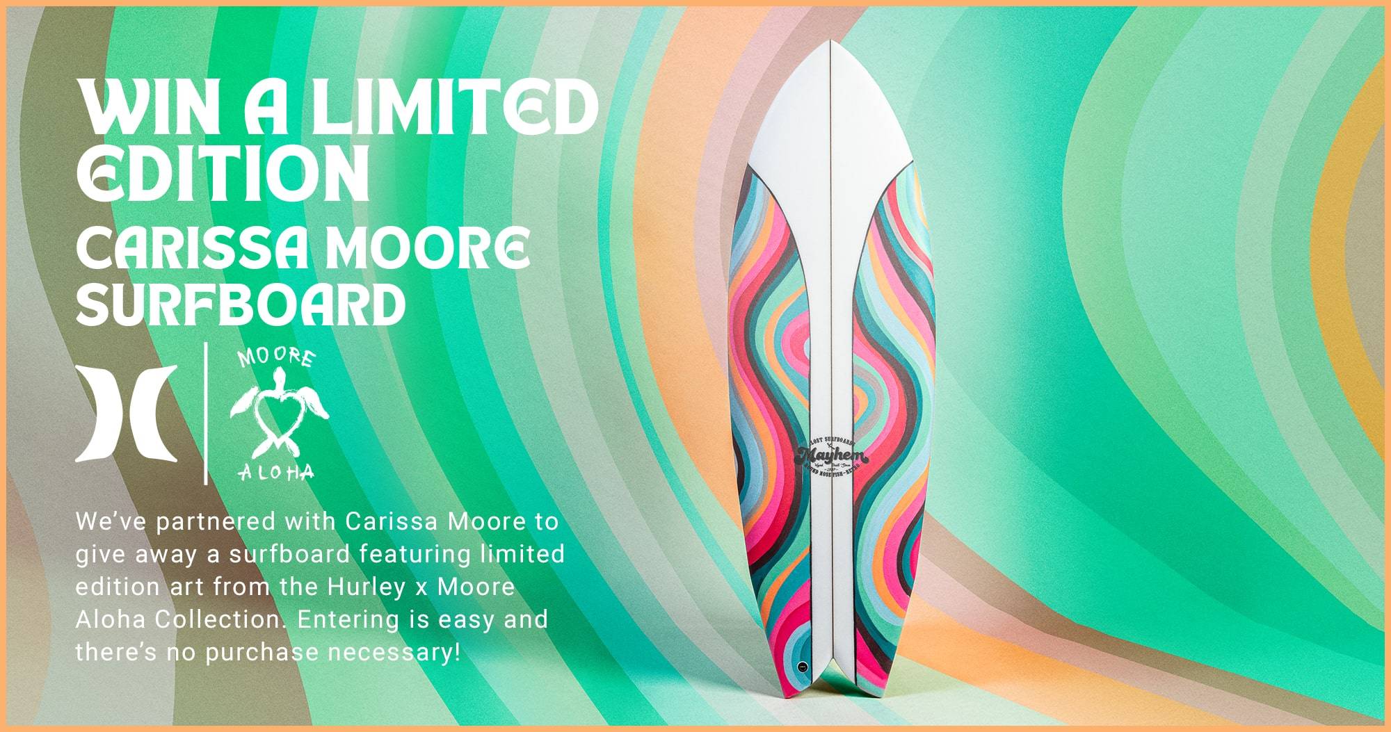 hurley x carissa moore surfboard giveaway
