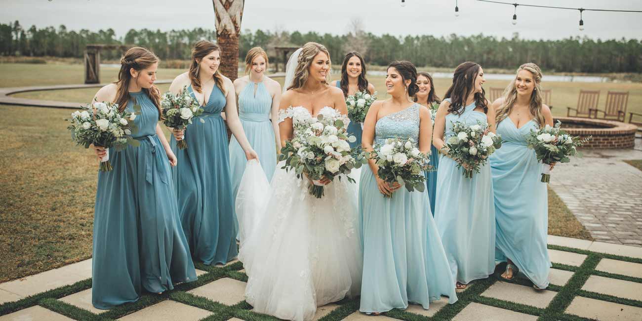 Blue Mismatched Bridesmaid Dresses
