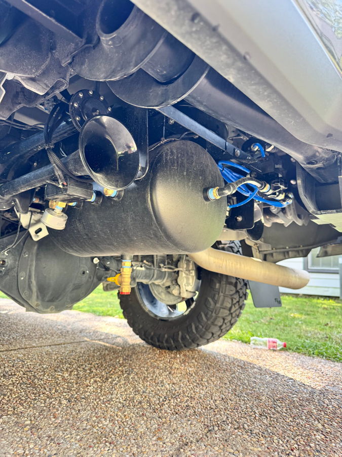 Stealth Spare Tire Delete Kit component placement on Zach's 2024 RAM 3500 photo 2