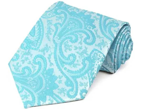 Turquoise Paisley Necktie