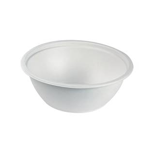 A round white sugarcane bowl