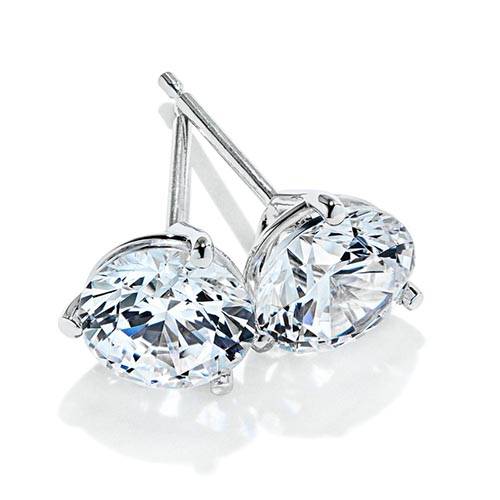 lab grown diamond classic martini stud earrings in 14k white gold metal by MiaDonna