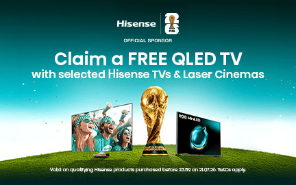 Claim a FREE QLED TV with selected Hisense TVs and Laser Cinemas