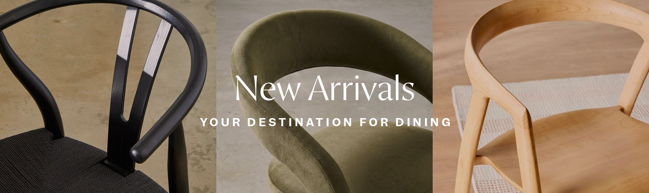 New arrivals showcasing various chair designs in different colors.