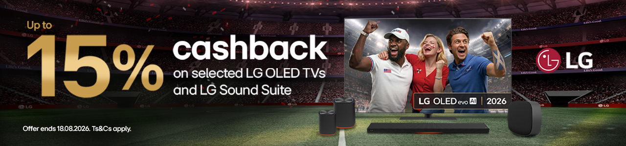 15% cashback on selected LG OLED TVs and LG Sound Suite