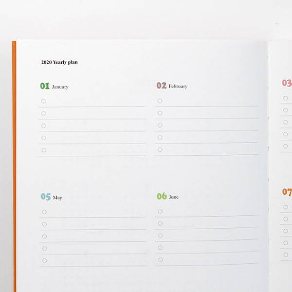 Yearly plan - GMZ 2020 Fruit dated monthly journal diary with sticker