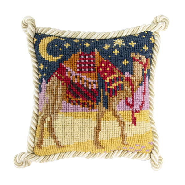 Camel Mini Kit finished mini cushion with looped cording