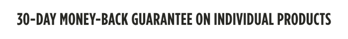 30-Day Money-Back Guarantee on Individual Products