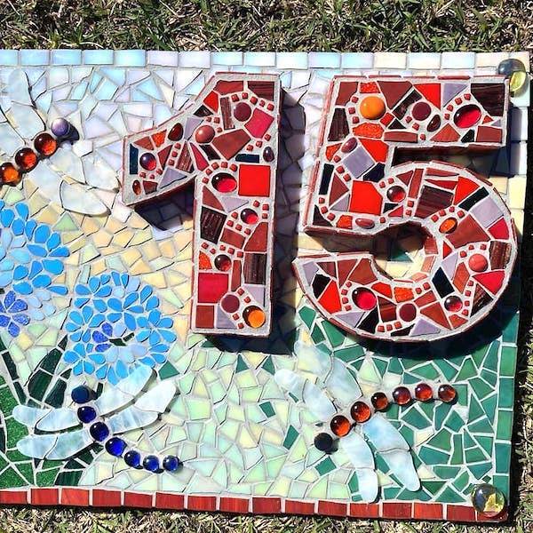 learn how to make a mosaic house number