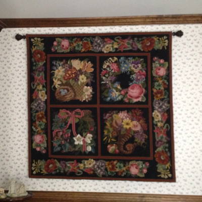 Needlepoint Tapestry Flower Wreaths