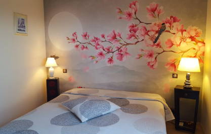 Papier peint tendance floral cerisier poétique