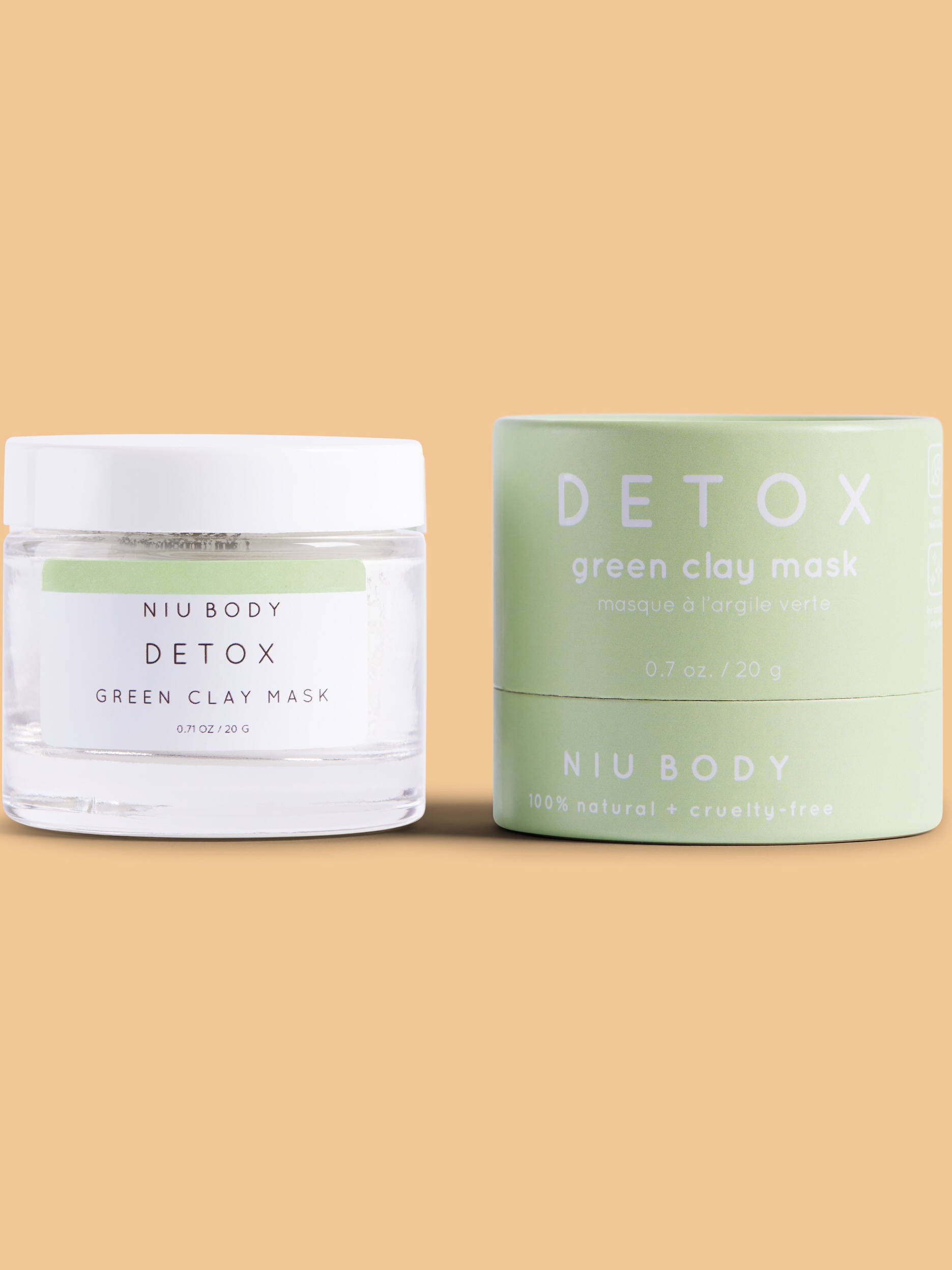 NIU BODY Natural Beauty  Detox Green Clay Mask 