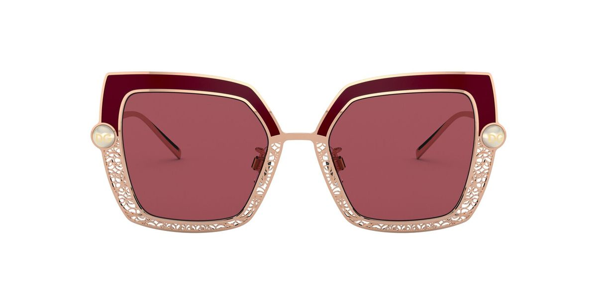 Pink Gold Bordeaux/Dark Violet Butterfly Womens Sunglasses