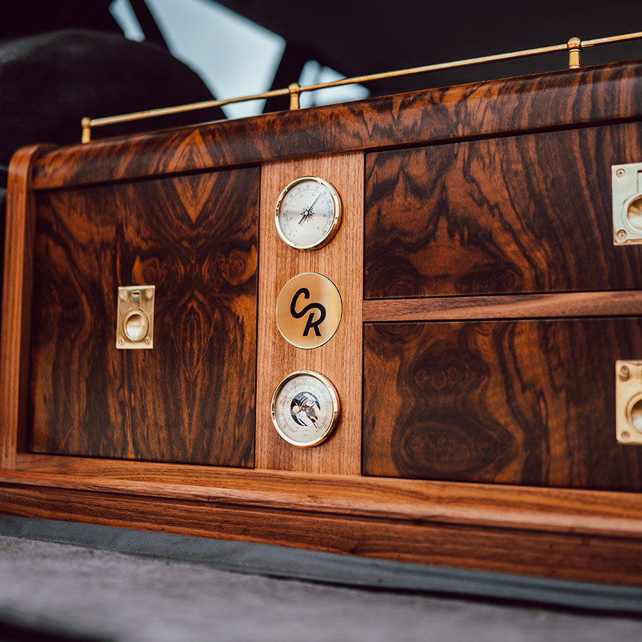 walnut burl veneer trunk box