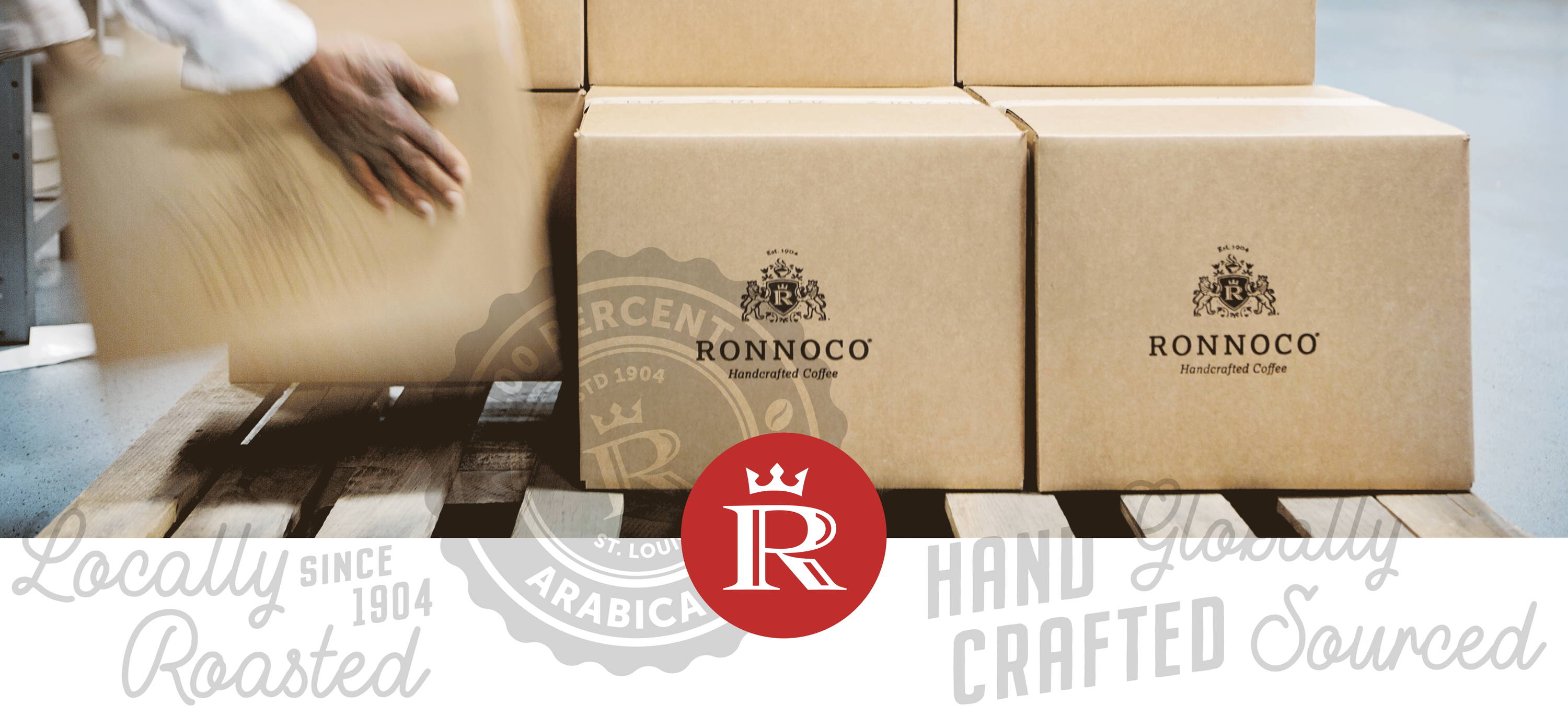 Boxes of Ronnoco Coffee