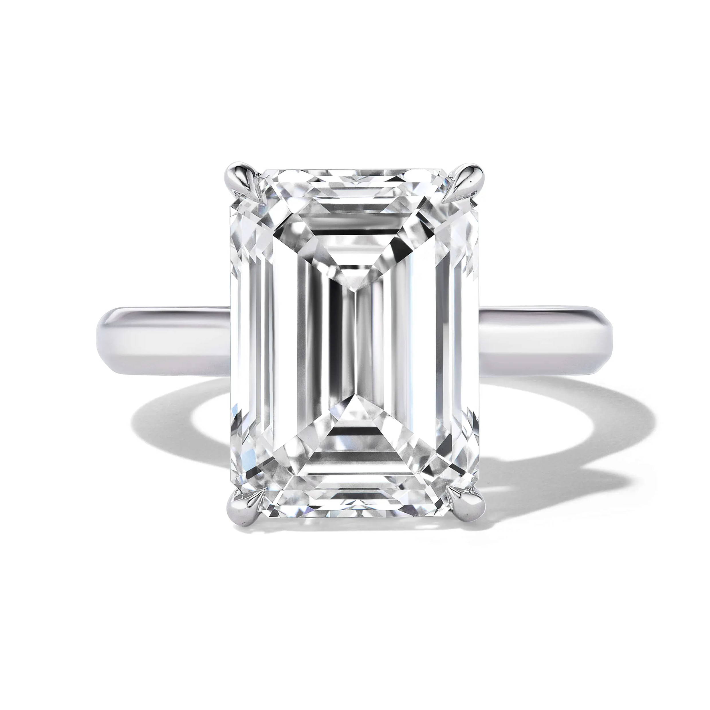 custom emerald cut diamond engagement ring