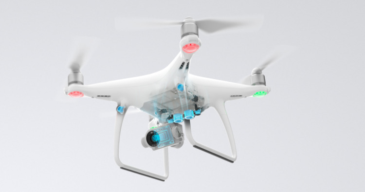 The drone features 5 sensors for extremely accurate and precise flights
