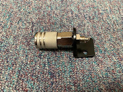 Air chuck, L-bracket, and compression fitting assembly order