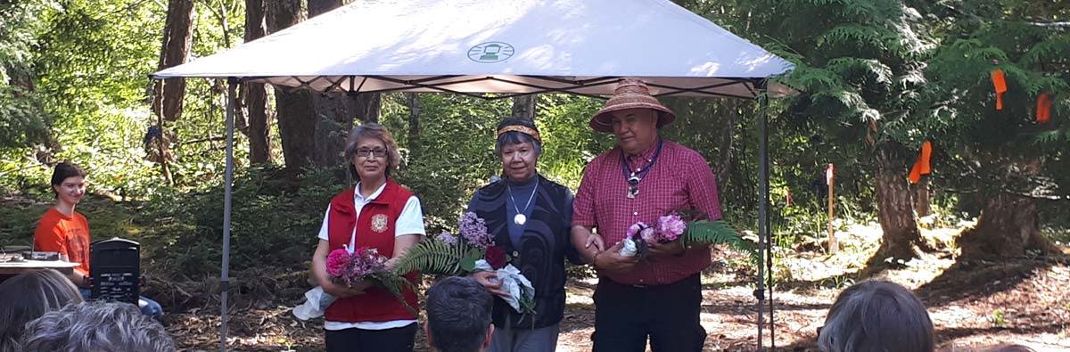 Geraldine Manson, C'tasi:a being honoured at the Gabriola Museum