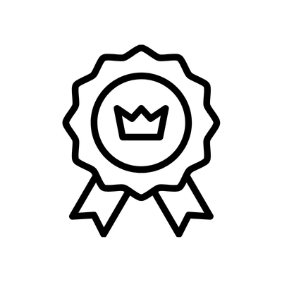 Badge with crown in the center.