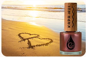 hana aloha non toxic nail polish bottle on beach