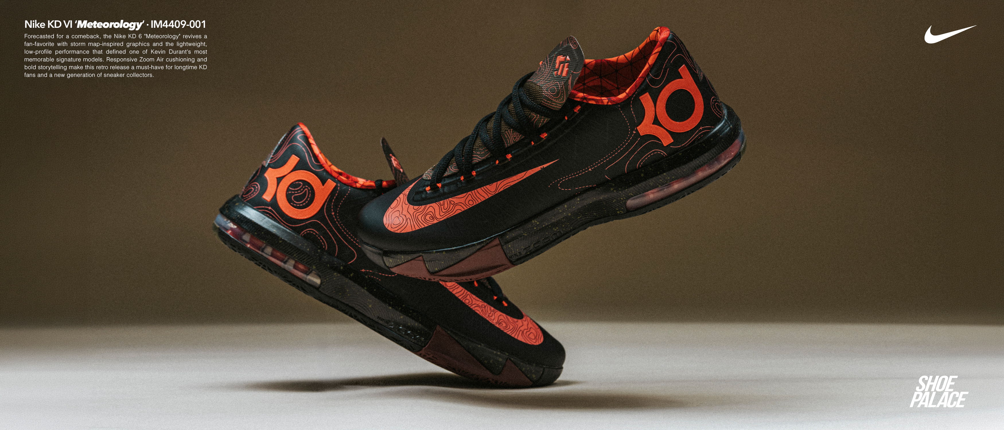 Nike KD shoes in black and orange, displayed against a neutral background.