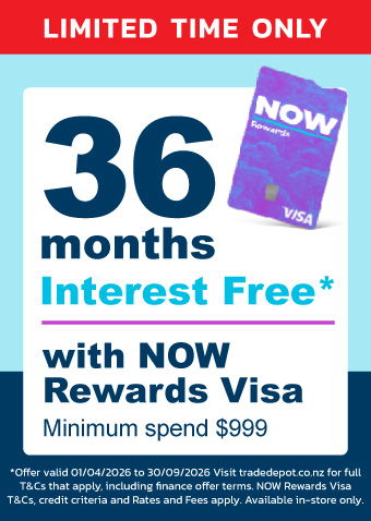 Promotional offer for 36 months interest-free with NOW Rewards Visa.