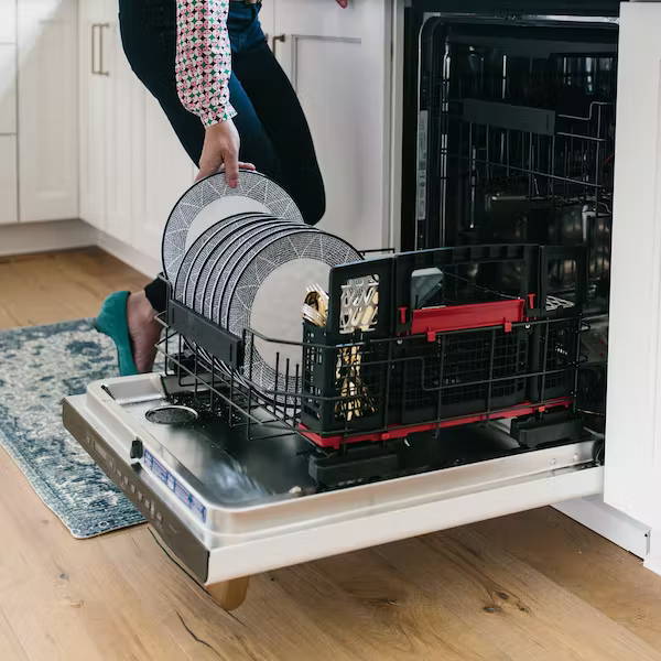 loading dishes in dishwasher