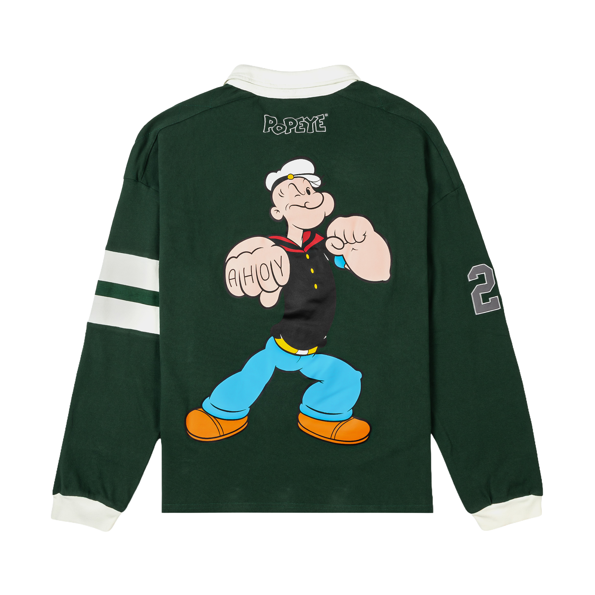 Green long-sleeve polo shirt with 