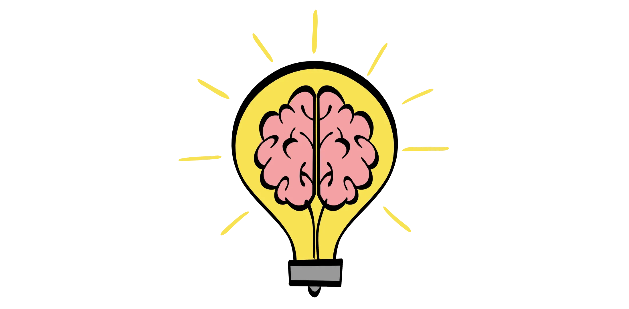 illustrated lightbulb with a brain