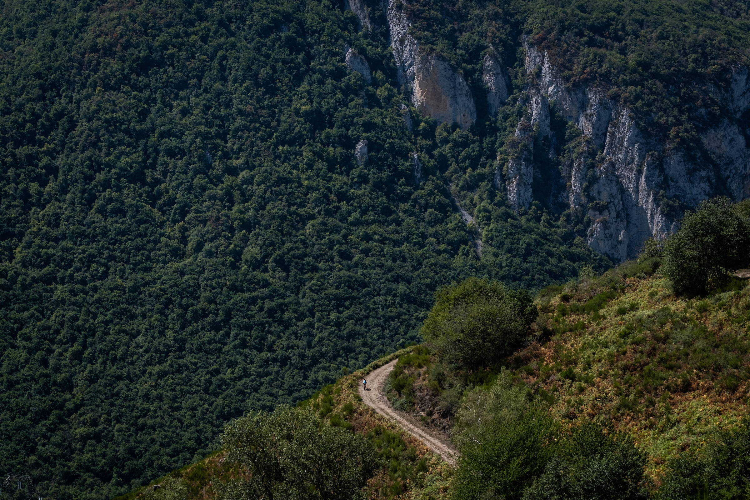 A cycling on a off road trail