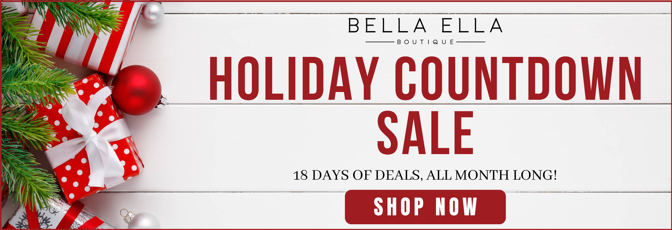 HOLIDAY COUNTDOWN SALE