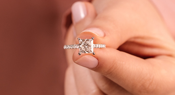 ethical and affordable diamond accented engagement ring