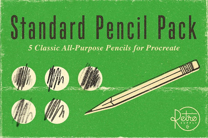 Standard Pencil Brushes for Procreate and Photoshop