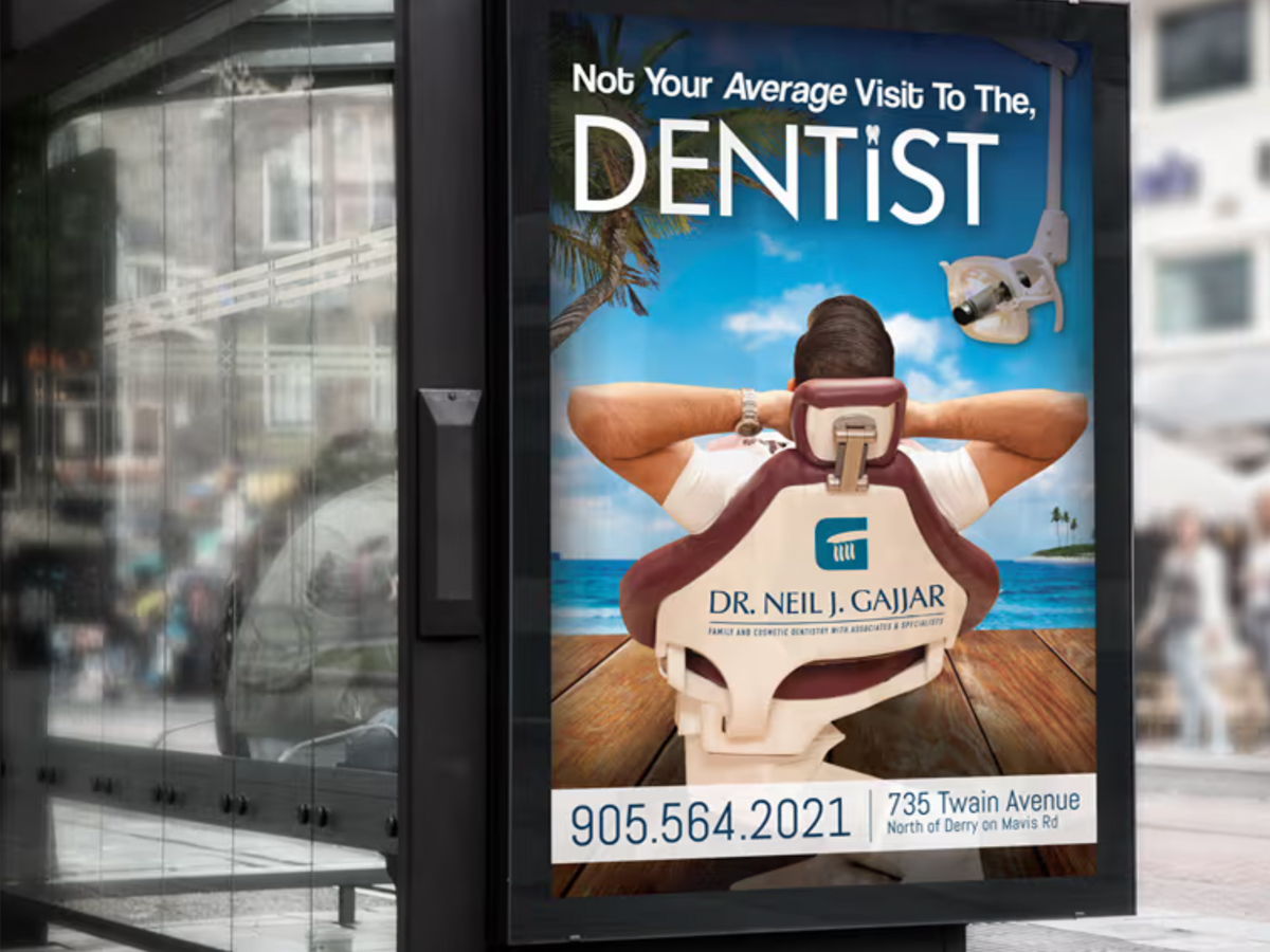 Dental clinic bus shelter advertisement design – New Era Print Solutions