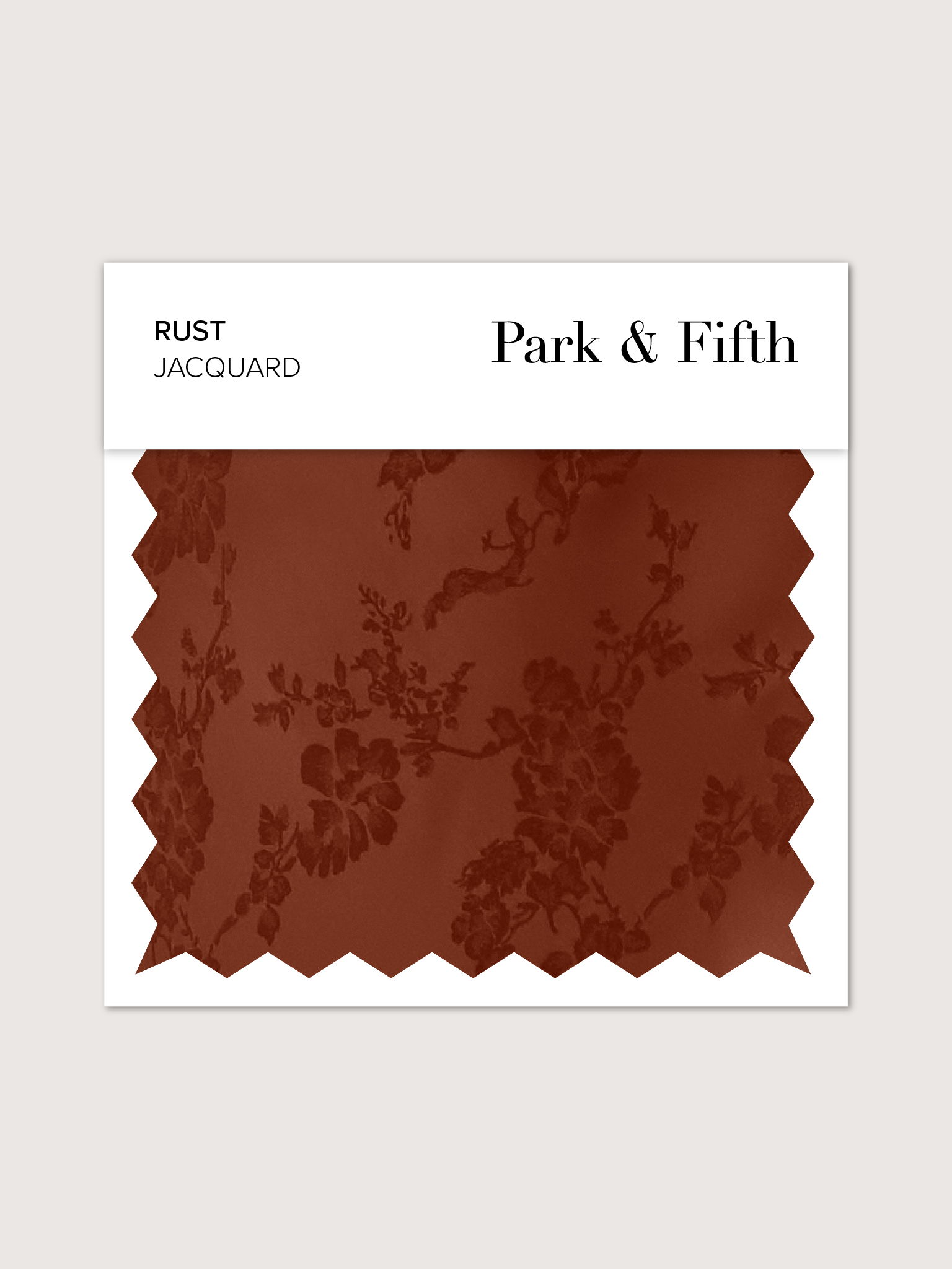 Rust jacquard fabric swatch from Park & Fifth.