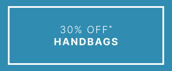 30% off handbags promotional banner.