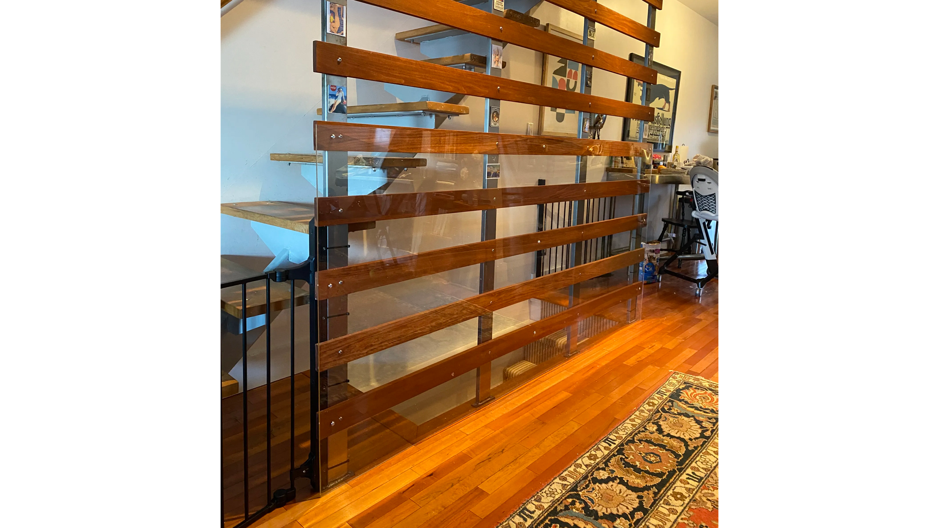 Custom plexiglass installed in a customer's home.