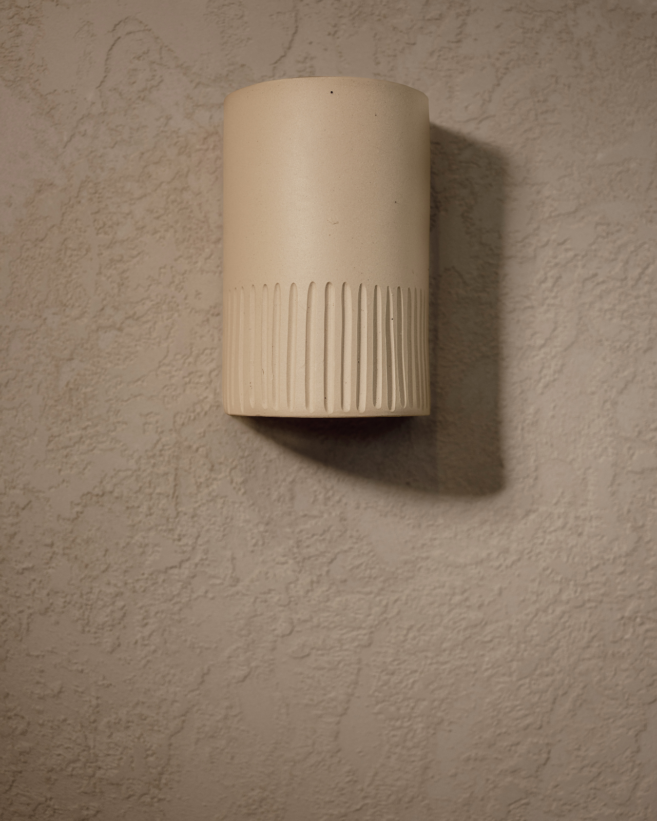 Organic Handmade Ceramic Wall Light | Stone Front Light Off