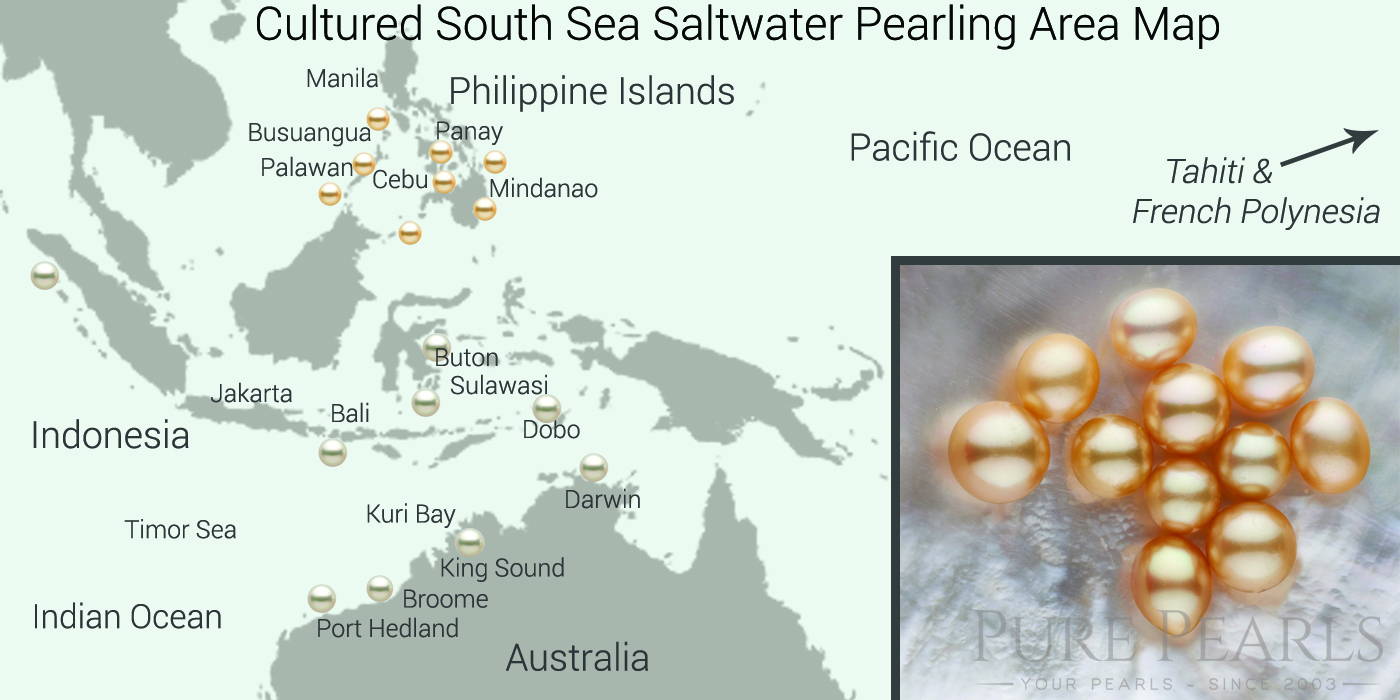 South Sea Pearl Farming Areas Map