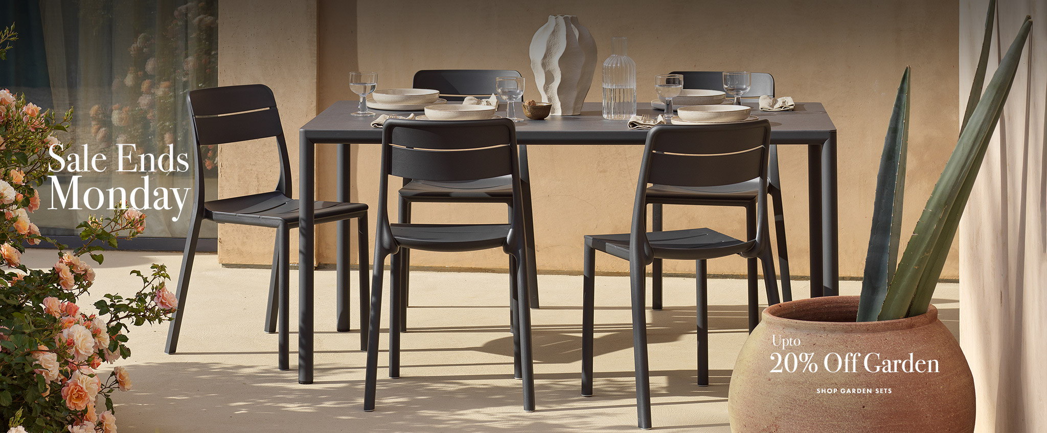 Nardi garden table and chairs. Outdoor furniture sale ends Monday