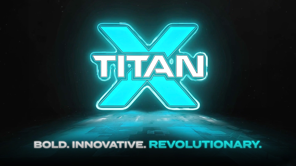 Logo of TITAN X with the words 
