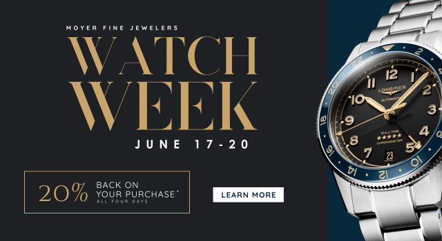 Promotional banner for Watch Week, June 17-20, featuring a watch and discount.