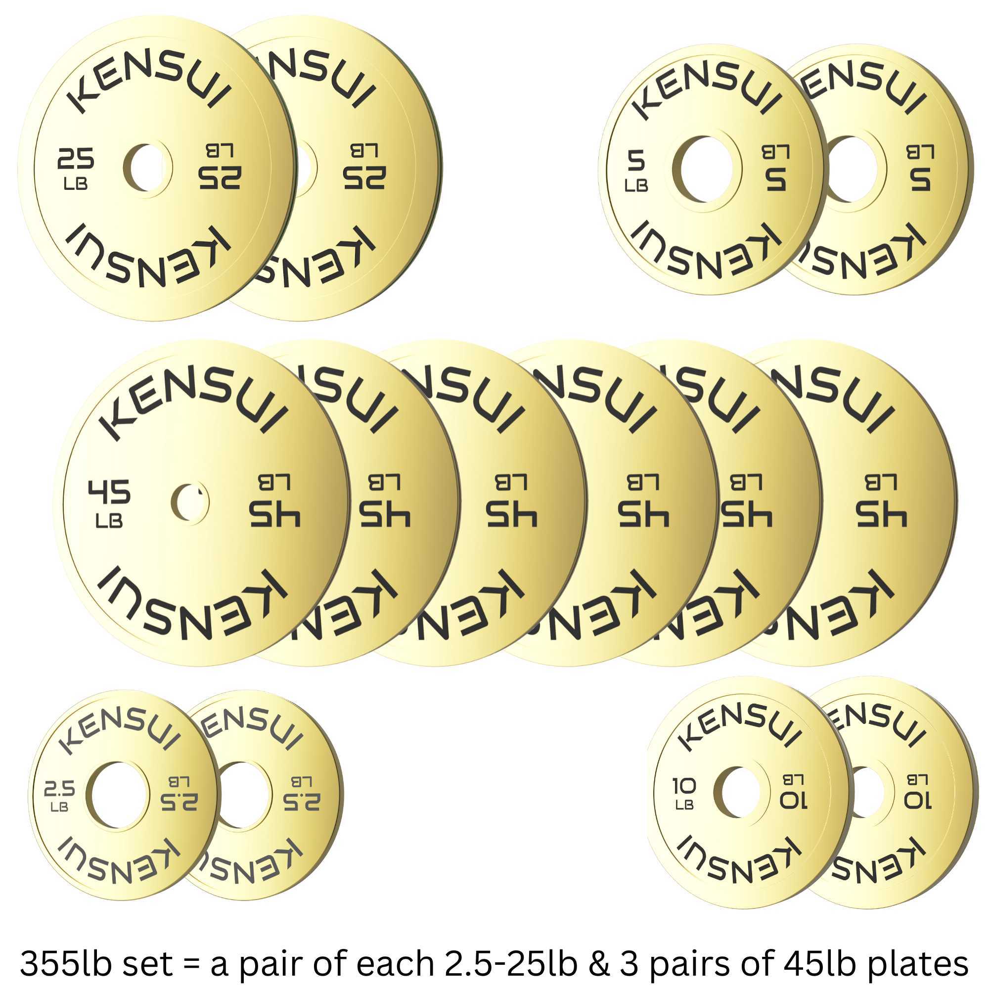 Calibrated Gold Weight Plates (LBS)