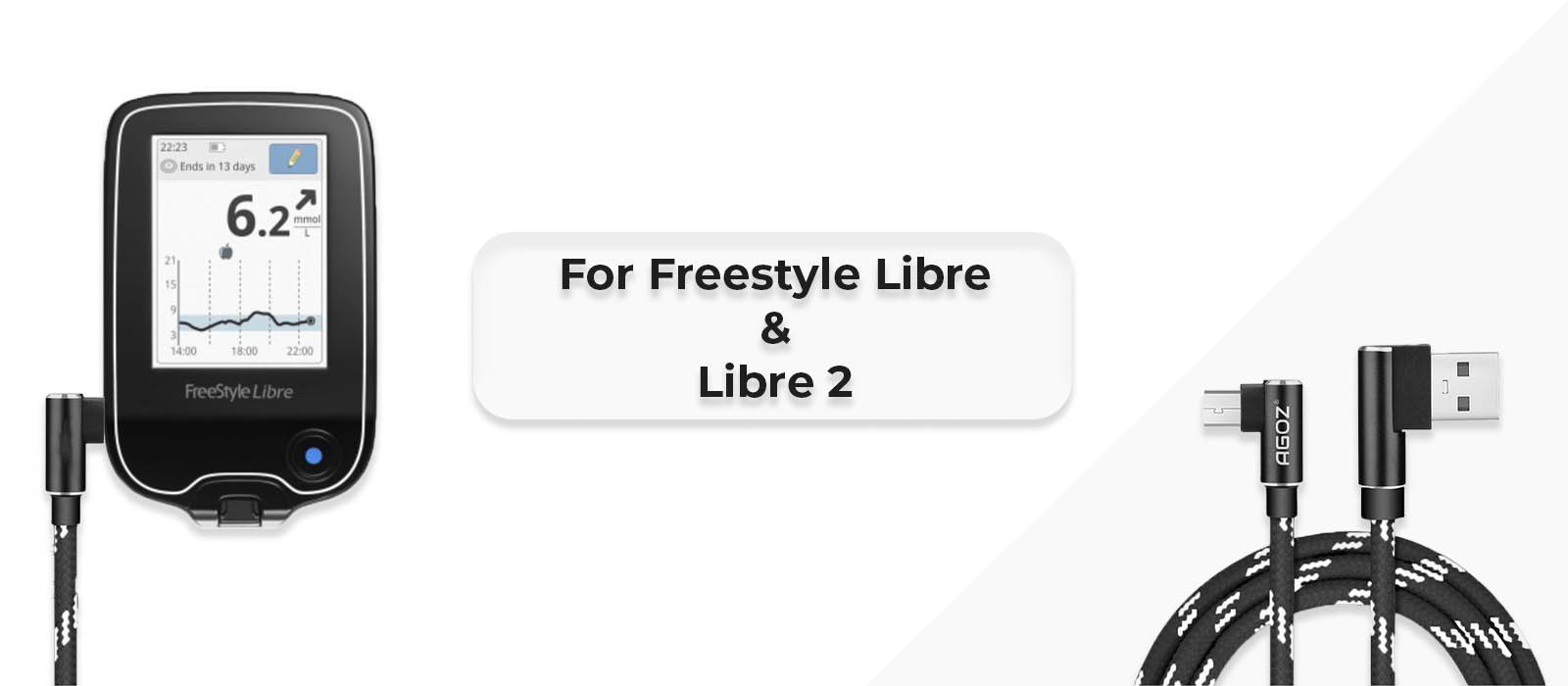 Micro USB Fast Charger Cable for Freestyle Libre/2