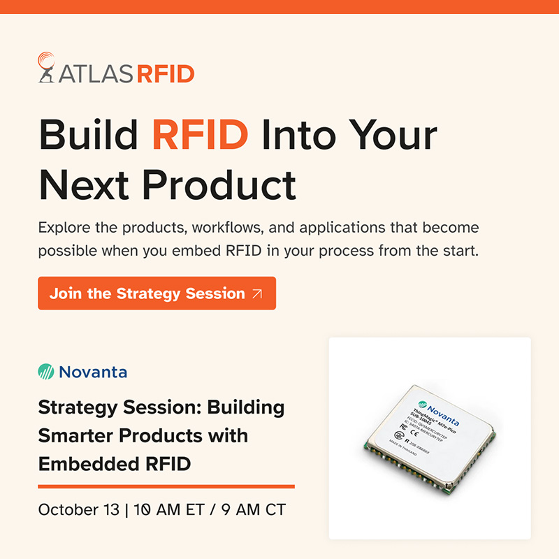 Promotional image for RFID strategy session on October 13.