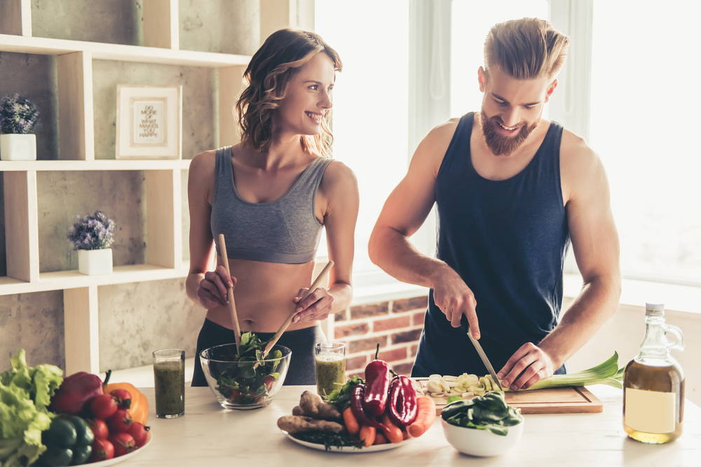 couple making healthy food|healthy diet for alkalizing your body