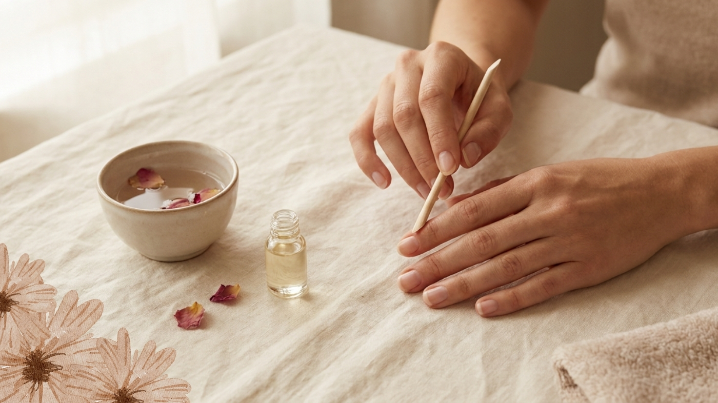 Editorial visual for the section: Gently Push Back Your Cuticles